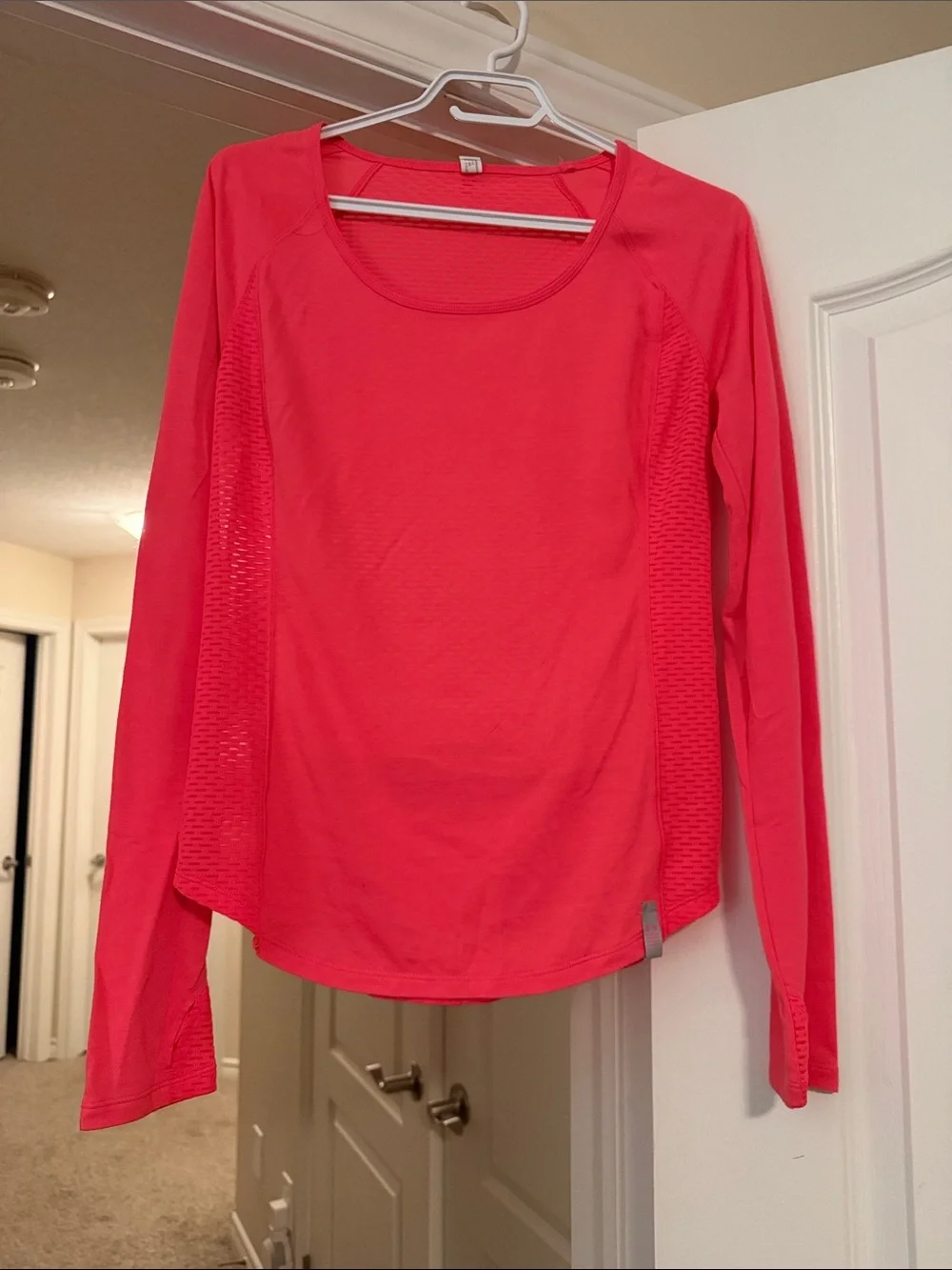 Women's Long Sleeve Performance Top - Coral Pink - Picture 1 of 4